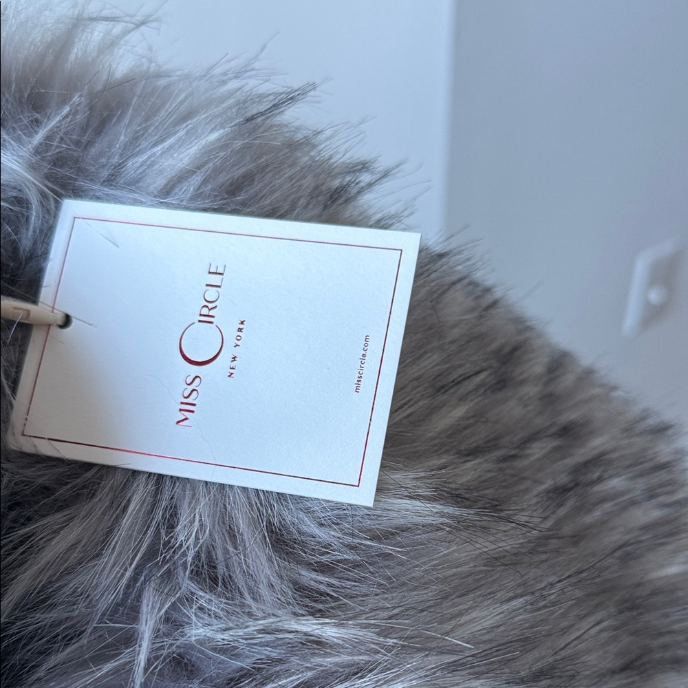 Chic Gray Fur Collar Pea Coat - Picture 4 of 4